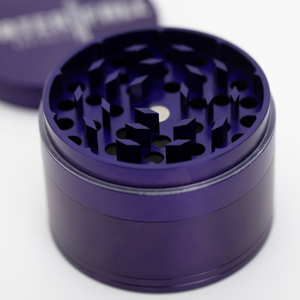 Four-Part Aluminium Grinder - Gloss Blue (75mm) Waterfall
