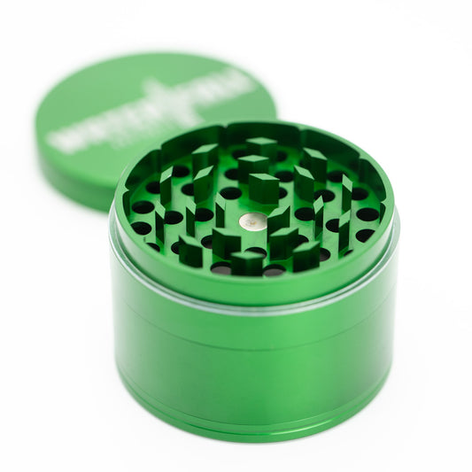 Four-Part Aluminium Grinder - Gloss Green (75mm) Waterfall