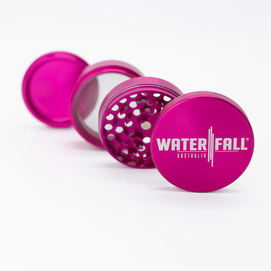 Four-Part Aluminium Grinder - Gloss Pink (75mm) Waterfall
