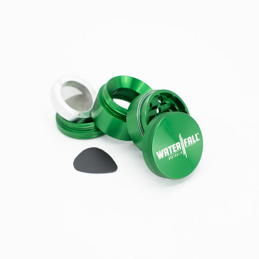 Four-Part Aluminium Grinder with Removable Screen - Gloss Green (43mm) Waterfall