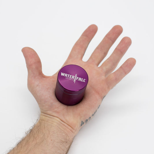 Four-Part Aluminium Grinder with Removable Screen - Gloss Dark Purple (43mm) Waterfall