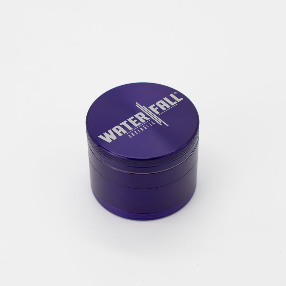 Four-Part Aluminium Grinder with Removable Screen - Gloss Blue (63mm) Waterfall