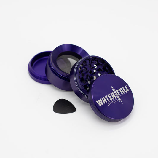Four-Part Aluminium Grinder with Removable Screen - Gloss Blue (63mm) Waterfall