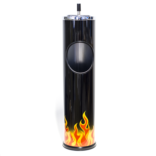 ASHTRAY - 60CM BLACK W/ FLAMES The Bong Shop