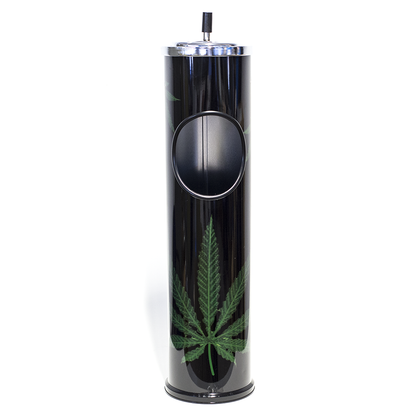 ASHTRAY - 60CM BLACK W/ WEED LEAF The Bong Shop