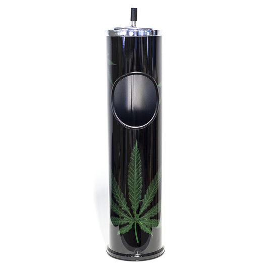 ASHTRAY - 60CM BLACK W/ WEED LEAF The Bong Shop