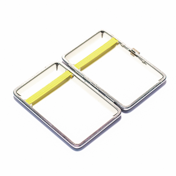 CIGARETTE CASE - BLACK, SILVER FRAME 95MM X 65MM The Bong Shop