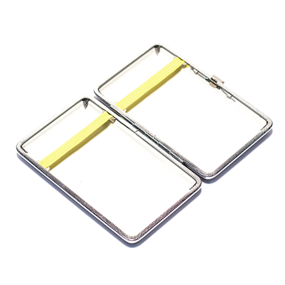 CIGARETTE CASE - BLACK, SILVER FRAME 108MM X 69MM The Bong Shop