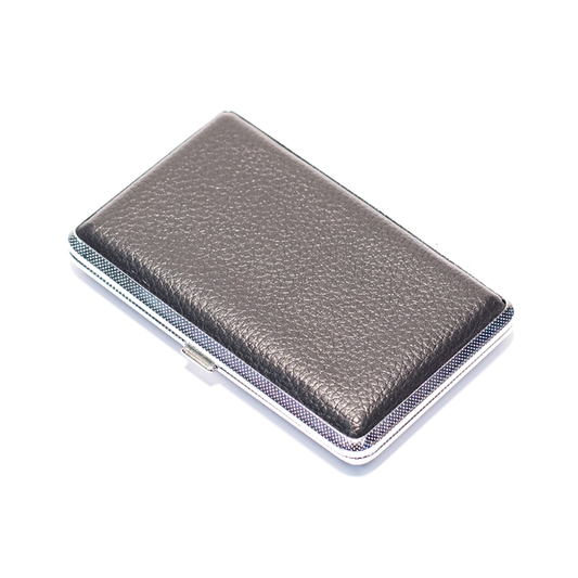 CIGARETTE CASE - BLACK, SILVER FRAME 108MM X 69MM The Bong Shop