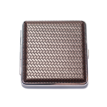 CIGARETTE CASE - DARK BROWN, SILVER FRAME 95MM X 95MM The Bong Shop