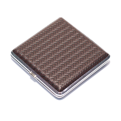 CIGARETTE CASE - DARK BROWN, SILVER FRAME 95MM X 95MM The Bong Shop