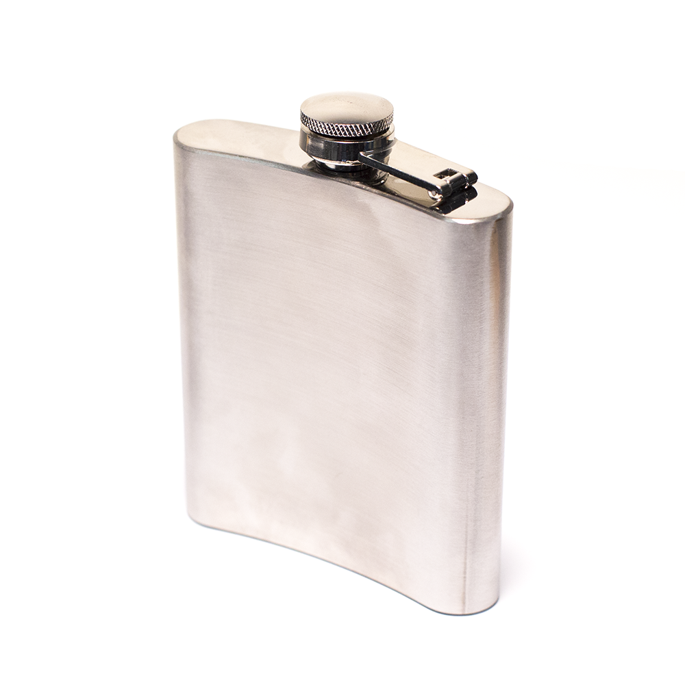 FLASK - MATTE SILVER 7oz FLASK The Bong Shop