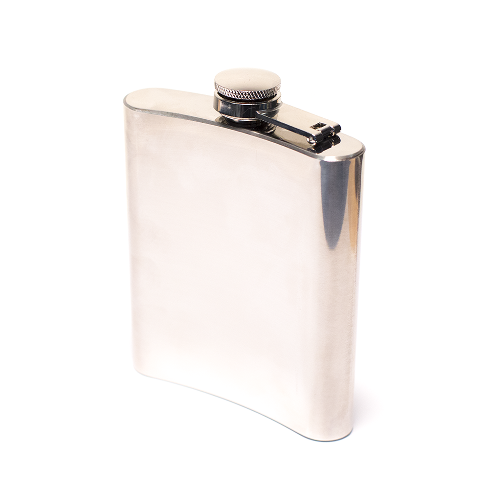 FLASK - GLOSS SILVER 7oz FLASK The Bong Shop
