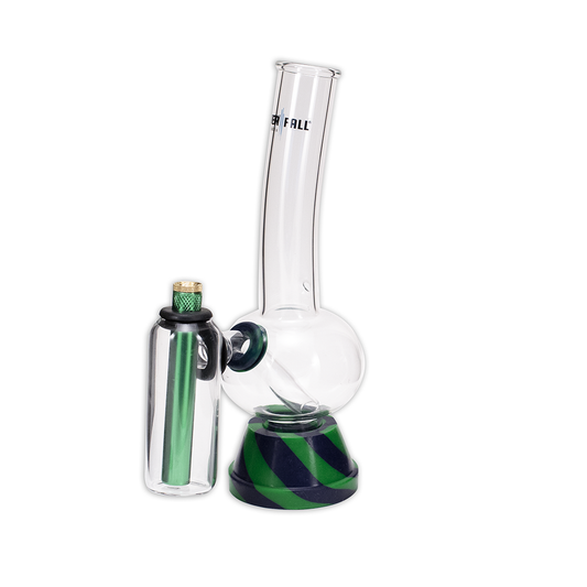 Zap Squash Glass Bong - Blue & Green [Chamber] Waterfall
