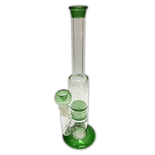Titan Series | Green Hive Glass Bong (Deluxe Wooden Box Edition) Waterfall