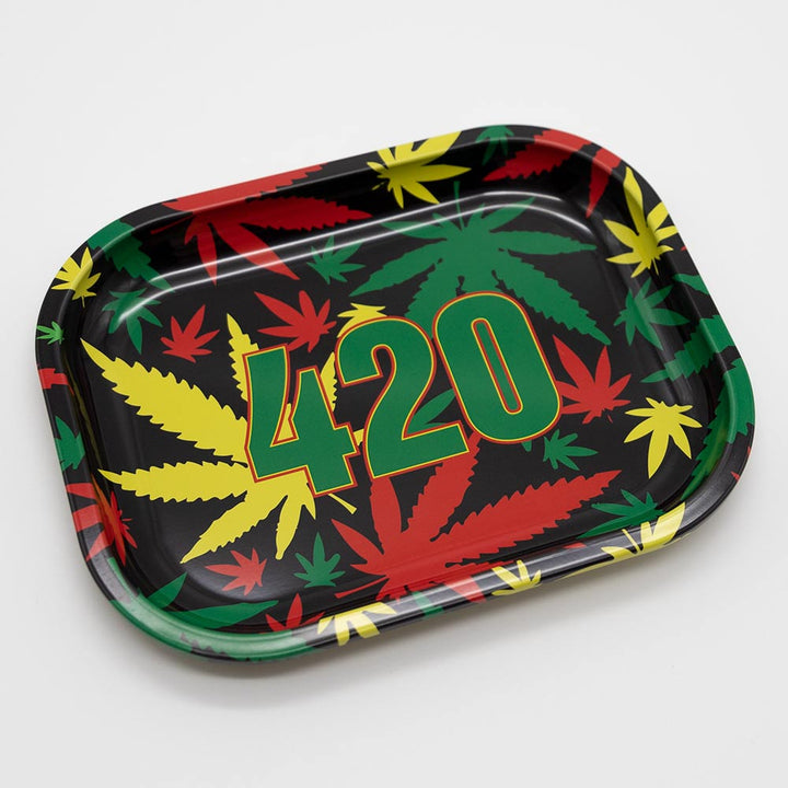 ROLLING TRAY - 420 LEAVES 18 X 14 The Bong Shop