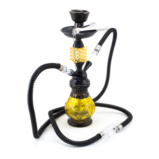HOOKAH - 2 HOSE - 32CM - ORANGE & BLACK The Bong Shop