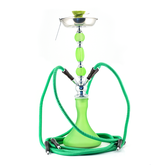 HOOKAH - 4 HOSE - 65CM - MATTE LIME GREEN & CHROME The Bong Shop