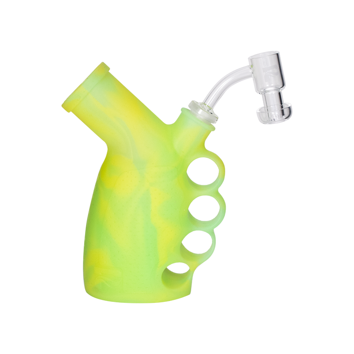 DAB RIG - YEL GRN SILICONE KNUCKLE DUSTER RIG BUBBLER KIT The Bong Shop