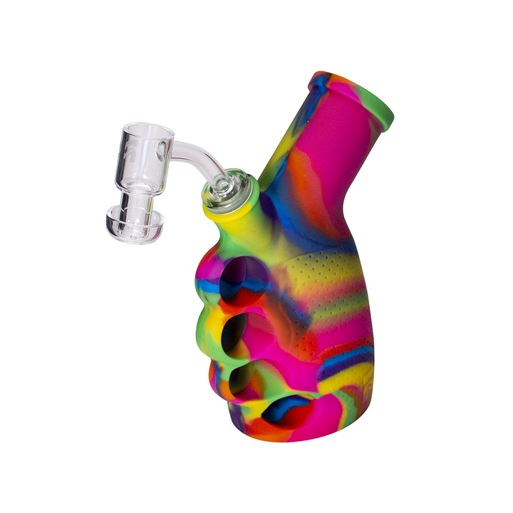 DAB RIG -RAINBOW SILICONE KNUCKLE DUSTER RIG BUBBLER KIT The Bong Shop