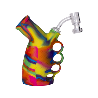 DAB RIG -RAINBOW SILICONE KNUCKLE DUSTER RIG BUBBLER KIT The Bong Shop