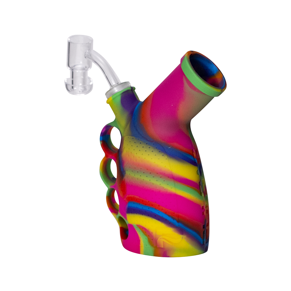 PULSAR - RIP SILICONE KNUCKLE BUBBLER DAB RIG - RAINBOW – The Bong Shop