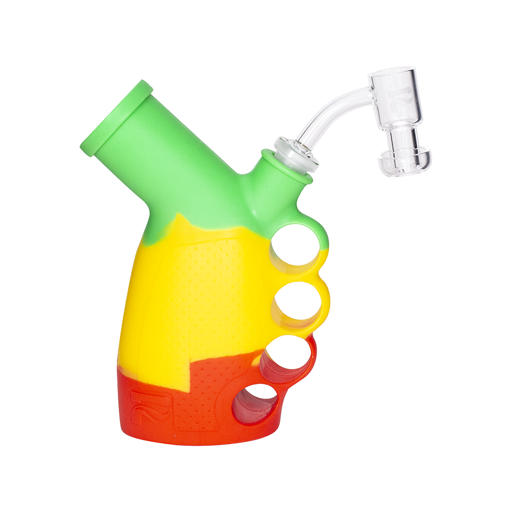 PULSAR - RIP SILICONE KNUCKLE BUBBLER DAB RIG - RASTA – The Bong Shop