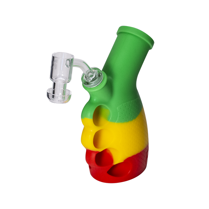 DAB RIG - RASTA SILICONE KNUCKLE DUSTER RIG BUBBLER KIT The Bong Shop