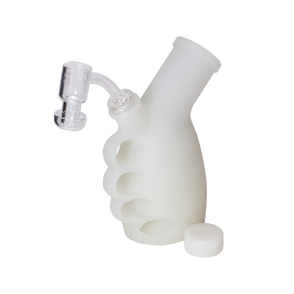PULSAR - RIP SILICONE KNUCKLE BUBBLER DAB RIG - GLOW IN THE DARK The Bong Shop