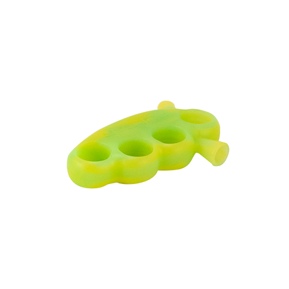 BUBBLER - PULSAR SILICONE KNUCKLE BUBBLER W/ STAND GREEN/YELLOW Pulsar