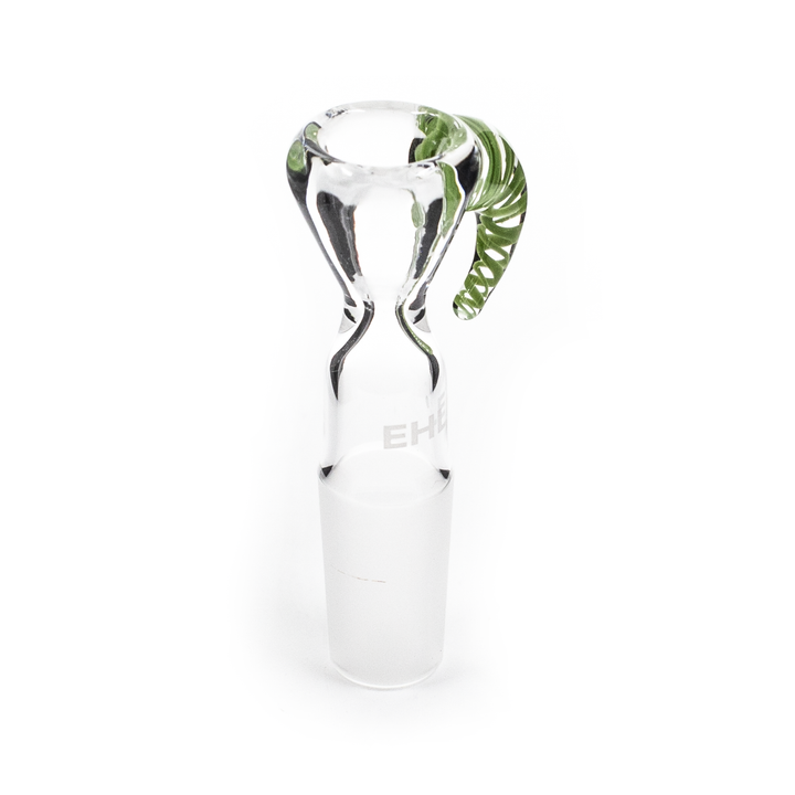 EHLE - ONE HIT GLASS CONE - GREEN SPIRAL HANDLE - 14MM EHLE