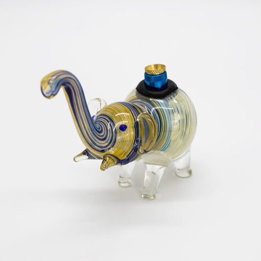 ELLIE THE ELEPHANT GLASS MINI BONG - COLOURED SWIRLS The Bong Shop