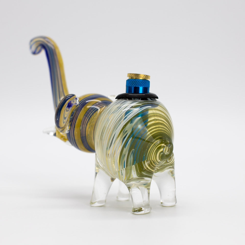 ELLIE THE ELEPHANT GLASS MINI BONG - COLOURED SWIRLS The Bong Shop