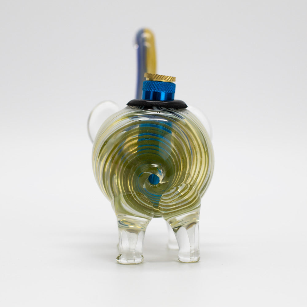 ELLIE THE ELEPHANT GLASS MINI BONG - COLOURED SWIRLS The Bong Shop