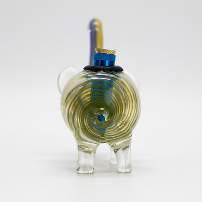 ELLIE THE ELEPHANT GLASS MINI BONG - COLOURED SWIRLS The Bong Shop
