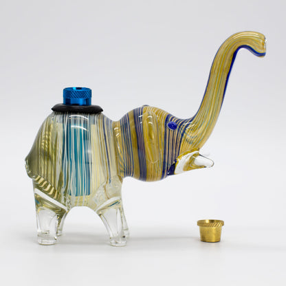 ELLIE THE ELEPHANT GLASS MINI BONG - COLOURED SWIRLS The Bong Shop