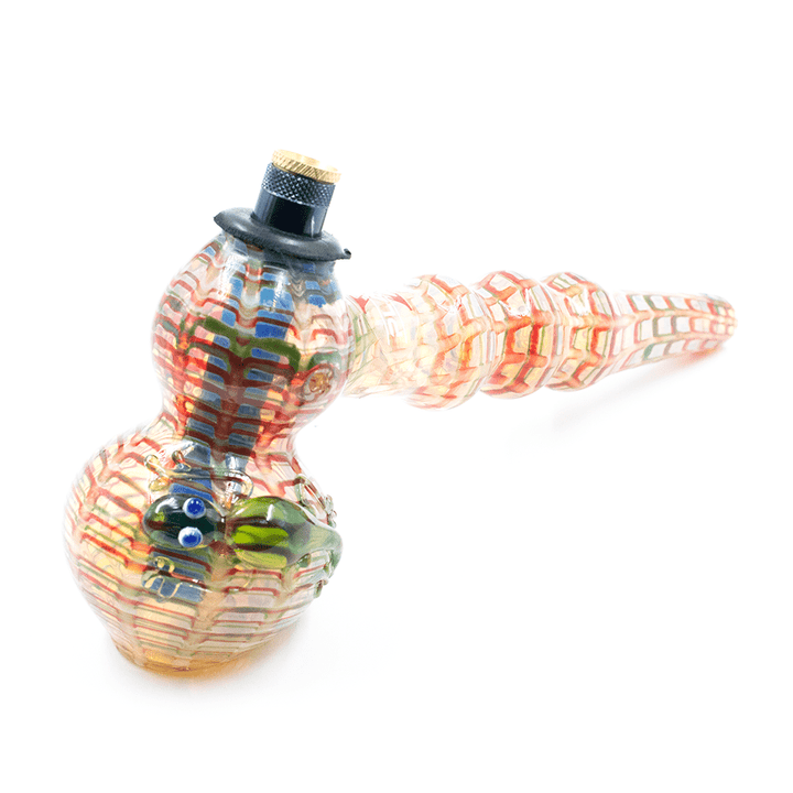 GLASS HAMMER PIPE - HAND PAINTED W/ GECKO PLANET X Planet X