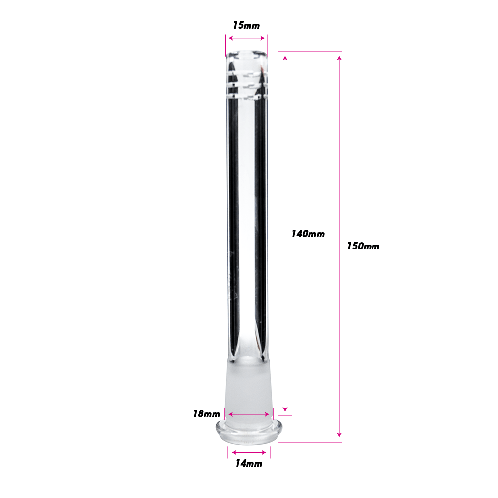 14CM GLASS SLIDER STEM - 18MM + 14MM The Bong Shop
