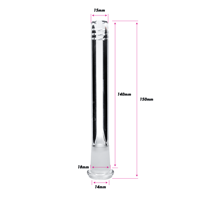14CM GLASS SLIDER STEM - 18MM + 14MM The Bong Shop