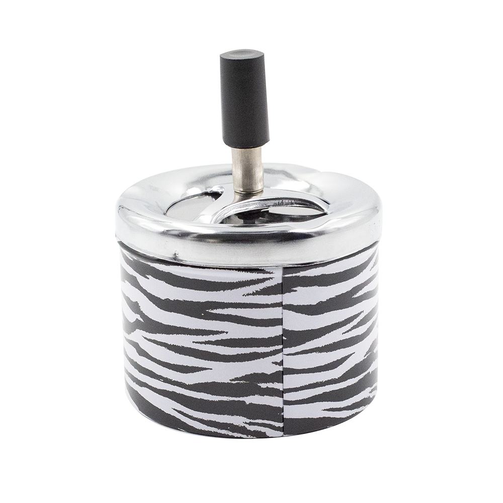 ASHTRAY - ZEBRA PRINT SPINNING TRAY 9.3CM The Bong Shop