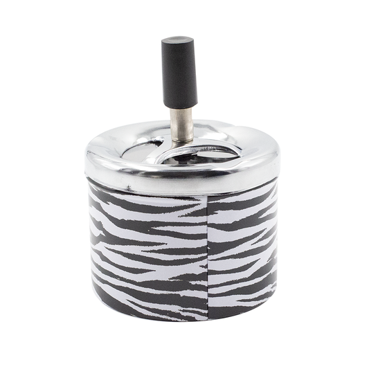 ASHTRAY - ZEBRA PRINT SPINNING TRAY 9.3CM The Bong Shop