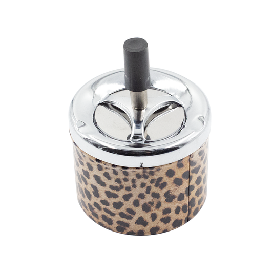 ASHTRAY - LEOPARD PRINT SPINNING TRAY 9.3CM The Bong Shop