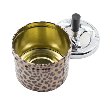 ASHTRAY - LEOPARD PRINT SPINNING TRAY 9.3CM The Bong Shop