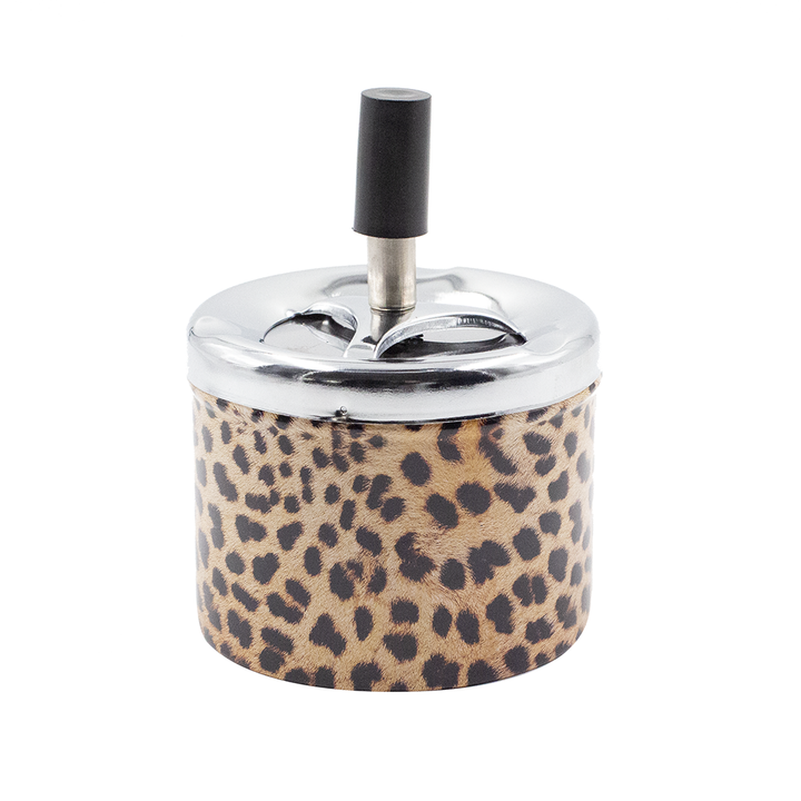 ASHTRAY - LEOPARD PRINT SPINNING TRAY 9.3CM The Bong Shop
