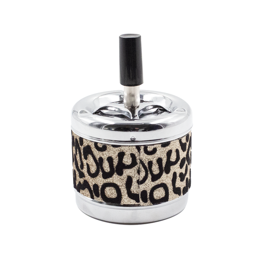 ASHTRAY - LEOPARD PRINT GLITTER SPINNING TRAY 8CM The Bong Shop