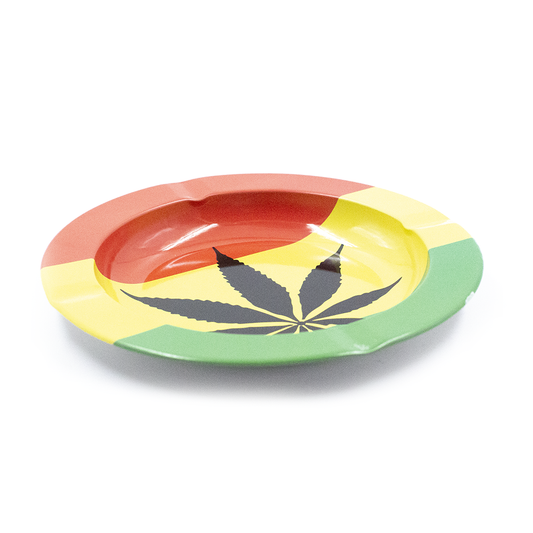 METAL ASHTRAY - RASTA WEED LEAF The Bong Shop