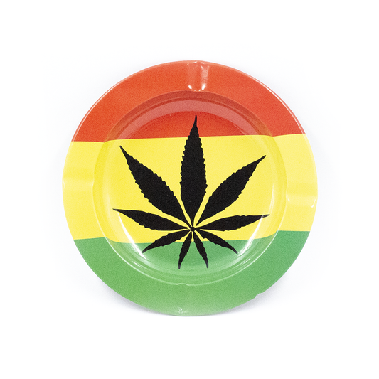 METAL ASHTRAY - RASTA WEED LEAF The Bong Shop