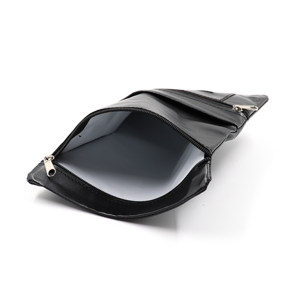 Tobacco Pouch Wallet (Double Zipped) - Black The Bong Shop