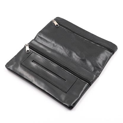Tobacco Pouch Wallet (Double Zipped) - Black The Bong Shop