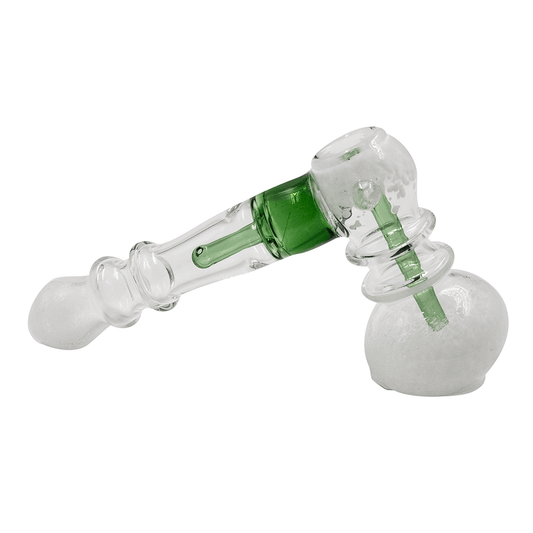 Snowy On Green - Glass Hammer Pipe The Bong Shop